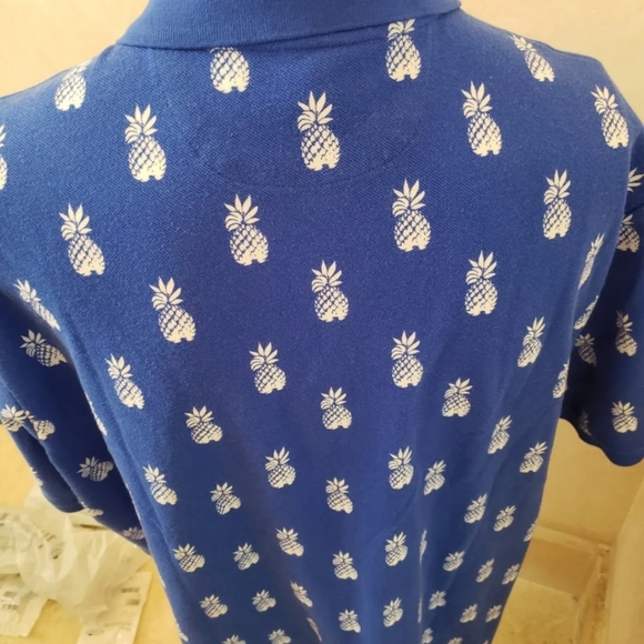 POLO RALPH LAUREN LOGO BLUE HAWAIIAN PINEAPPLE PRINT S/S POLO SHIRT XL $89 NEW - Picture 5 of 6